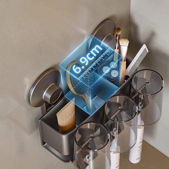 Porte-brosse à dents à ventouse avec tasses, étagère de salle de bain, porte-brosse à dents, organisateur de douche, brosse à dents murale, organisateur de salle de bain, organisateur de brosse à de 2026 ? $27.99 –P3