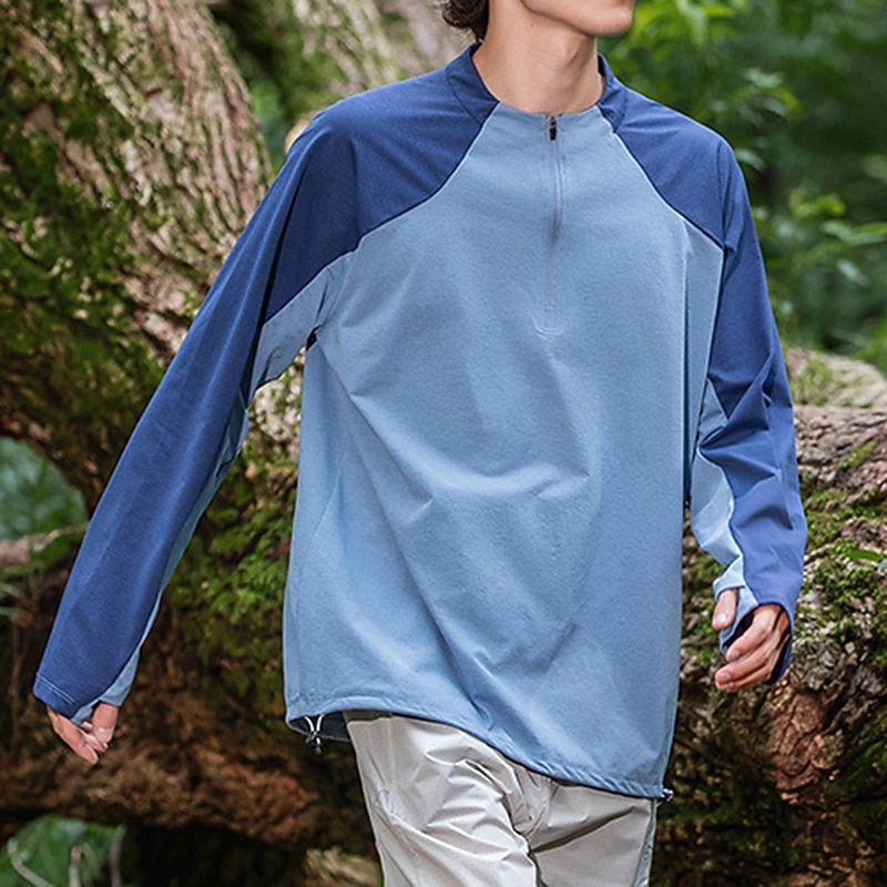 Муж. Рубашка для туризма и прогулок Рубашка с застежкой-молнией на четверть Футболка с защитой от ультрафиолета Длинный рукав Верхняя часть На открытом воздухе УФ-защита от солнца Быстровысыхающий 2026 - $31.99 –P1