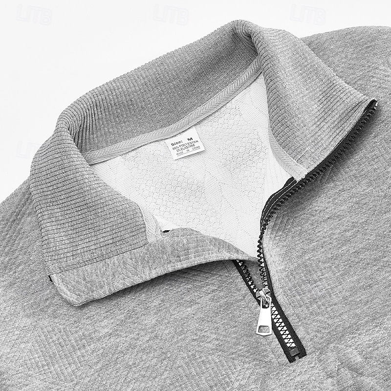 Per uomo Maglia Felpa con cappuccio e zip Felpa con cappuccio Maglione Felpa con zip corta Nero Bianco Blu marino Cachi Grigio Colletto Mao Semplice Patchwork Testurizzato Sport & Outdoor Casuale del 2025 a $27.99 –P8