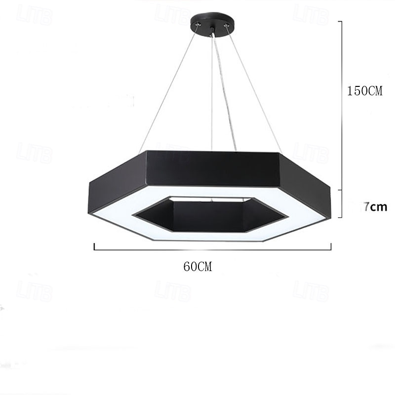 modern led függeszték, szabályozható fényerejű, modern csillár, állítható 1 hatszögletű függeszték nappaliba, étkezőbe, konyhába 2025 - $349.99 –P1