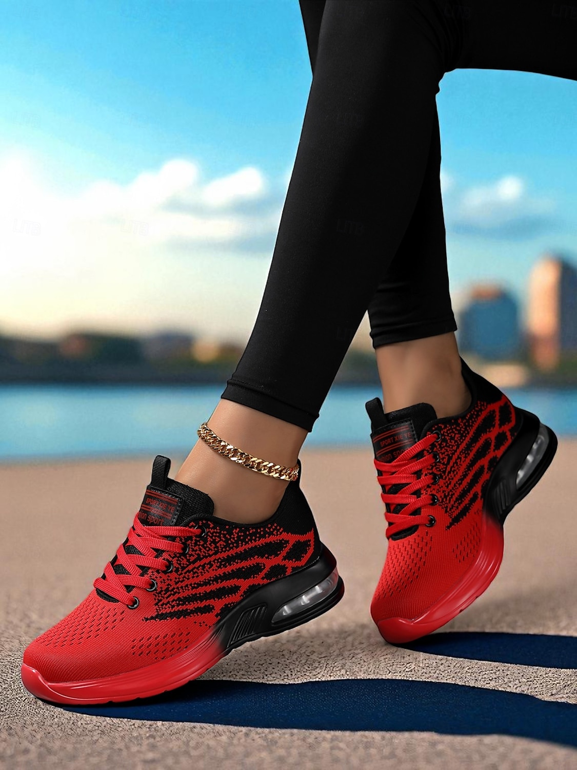 női flyknit futócipők – könnyű, fűzős sportcipők edzőterembe, kocogásra és utcai viseletre 2025 - $29.99 –P2