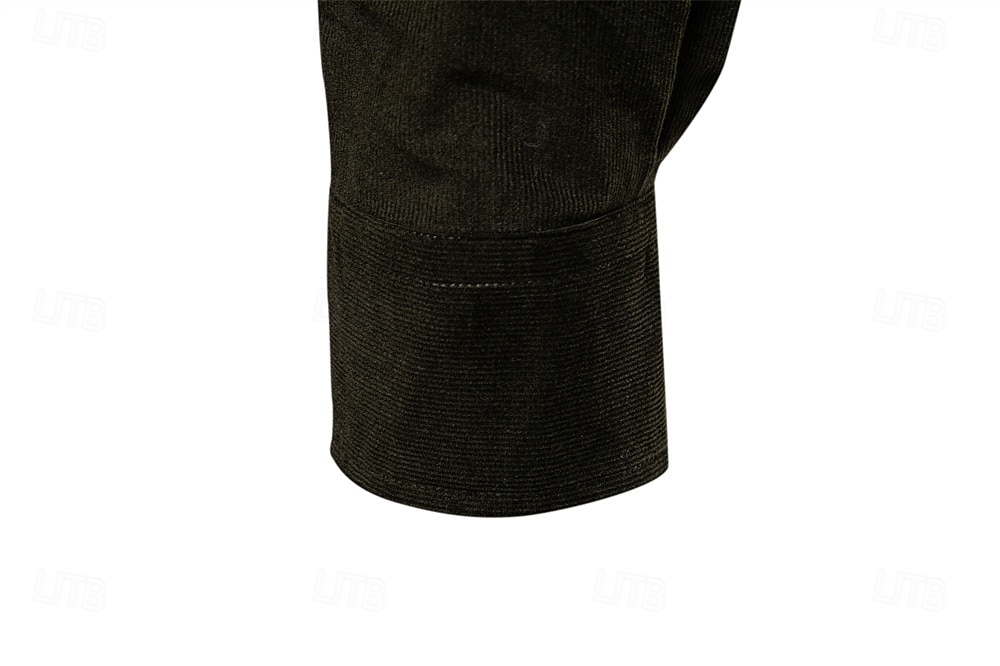 Per uomo Camicia Blu marino scuro Marrone Verde militare Manica Lunga Semplice Colletto a Camicia Scuola Formale Bottoni Abbigliamento Elegante Vintage Cool Quotidiano del 2026 a $35.99 –P15