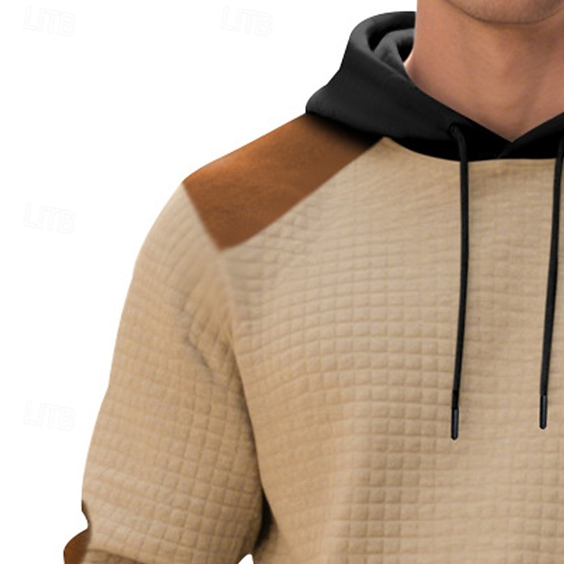 Hombre Sudadera Sudadera con capucha y diseño de gofres Sudadera Con Capucha Negro Verde Ejército Caqui Gris Con Capucha Plano Retazos Bloque de Color Deporte Casual Diario Ropa de calle Fresco Ropa 2025 - $18.99 –P6