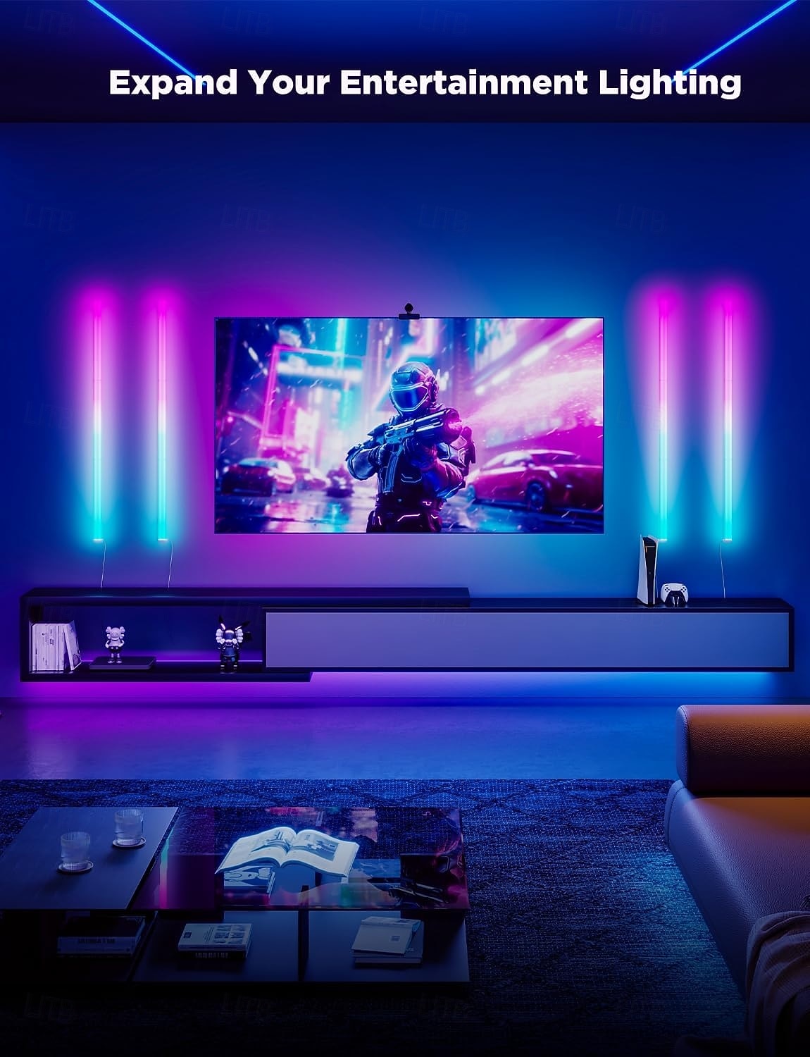 Glide-vägglampor 6 st, RGB LED-lampa, smart spellampa som fungerar med Alexa och Google Assistant, RGB-ljusramp, LED-vägglampor för sovrum 2025 - $71.99 –P4