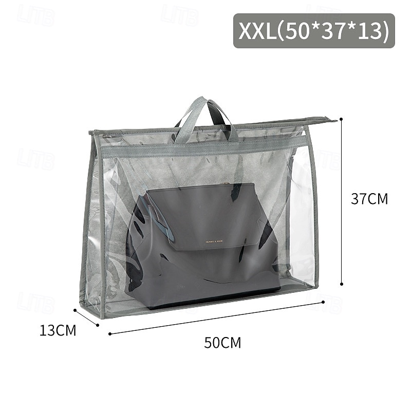 Handtas stofdichte opbergorganizer grote capaciteit hangende kasttashouder vochtbestendig pvc transparant ontwerp portemonneebeschermer opbergtas met meerdere zakken voor garderobeaccessoires 2025 - $6.49 –P11