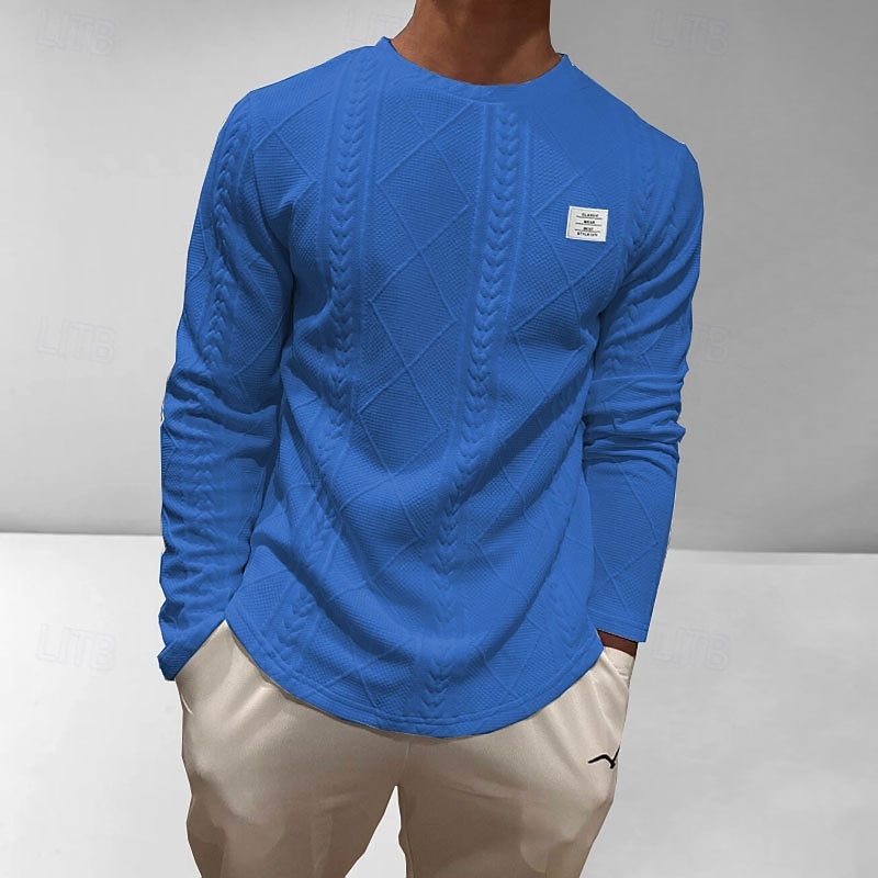Herr Tröja Vit Rund hals Slät Jacquard Dagligen Sport & Utomhus Helgdag Polyester Streetwear Grundläggande Ledigt Vår Höst Kläder Pull Tröjor Långärmad 2026 - $28.99 –P13
