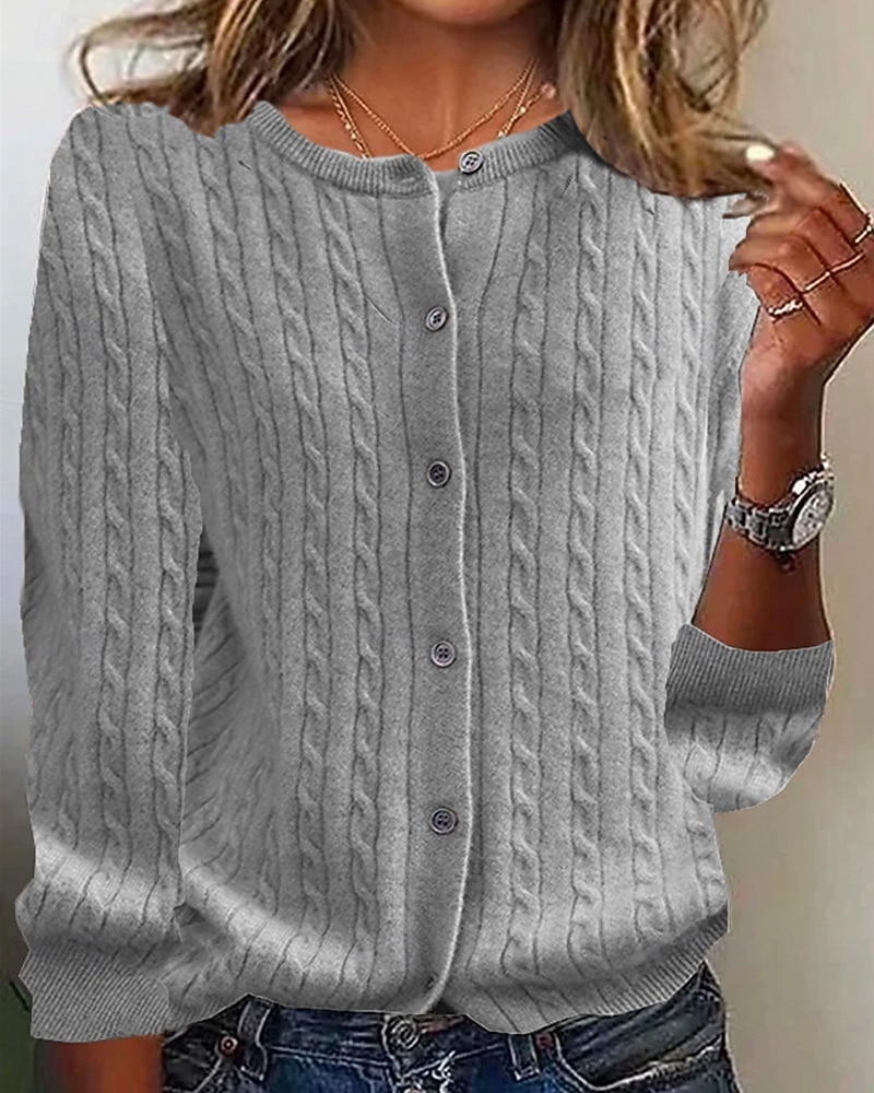 Femmes Pull Cardigan Mode Streetwear Quotidien Couleur Unie Côtelé Ouvert devant Tricoté manche longue Hauts Réguliers Tricoter Fête Sortir Week-end Noir Vin Automne Hiver de 2025 ? $25.99 –P2