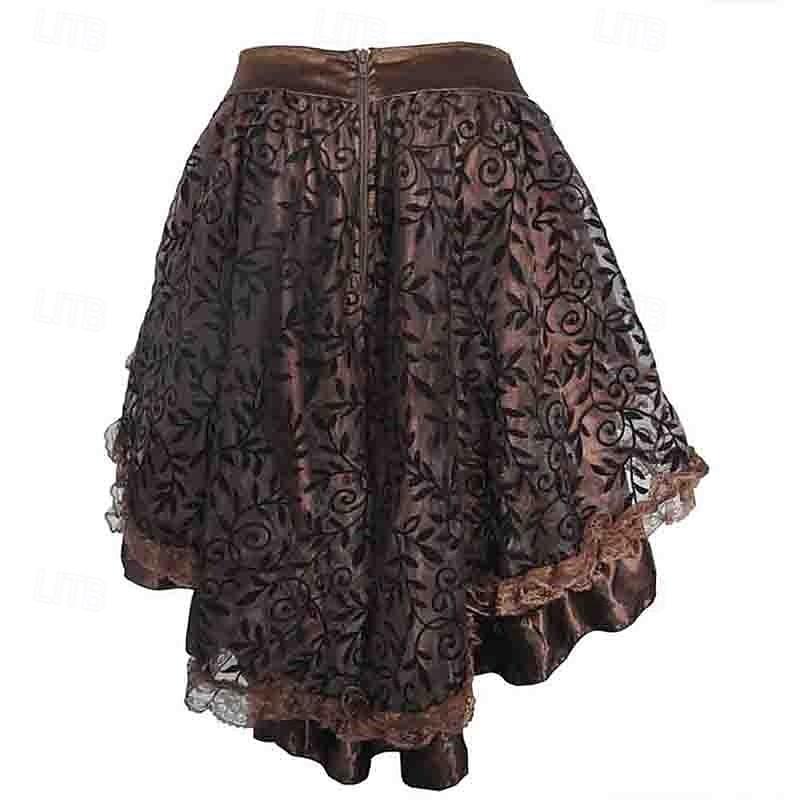 Retro / vintage Punk & goottilainen Steampunk Hameet Gootti tyttö Rimpsu Naamiaispuku Naisten Fantasia Steampunk Naamiaiset Rento / arki Aikuiset Hame 2026 - $48.99 –P7
