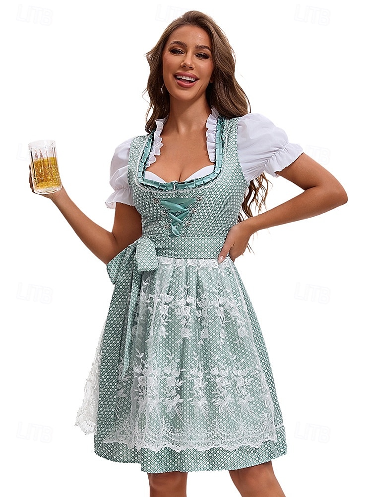 Mascarada Oktoberfest Vestidos Traje de cosplay Trachtenkleader Mucama Vestidos Alemán Munich prados Mujer Víspera de Todos los Santos Vestido Paño de estilo tradicional Blusa Vestido Delantal 2026 - $58.99 –P2