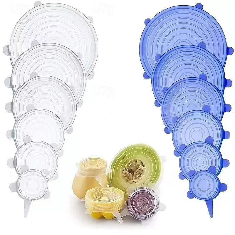 Lot de 12 couvercles extensibles en silicone, couvercles d'emballage alimentaire hermétiques réutilisables, couvercles de conservation de la fraîcheur en silicone pour bols, tasses, récipients, stockage des aliments de 2026 ? $15.99 –P2