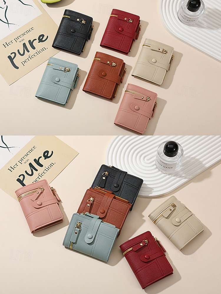 Women's Small Bifold Wallet with Zipper Coin Pocket – Faux Leather Card Holder Purse for Ladies, Teens and Girls – Compact Stylish Accessory for Everyday Use and Travel 2026 - $11.99 –P5