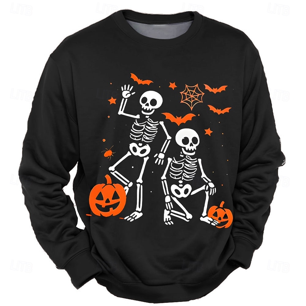 Halloween Pánské Lebky Mikina Punk Večírek Tričkový Dovolená Černá Rubínově červená Výstřih ke krku 3D Celý rok Návrhář 2025 - $30.99 –P5