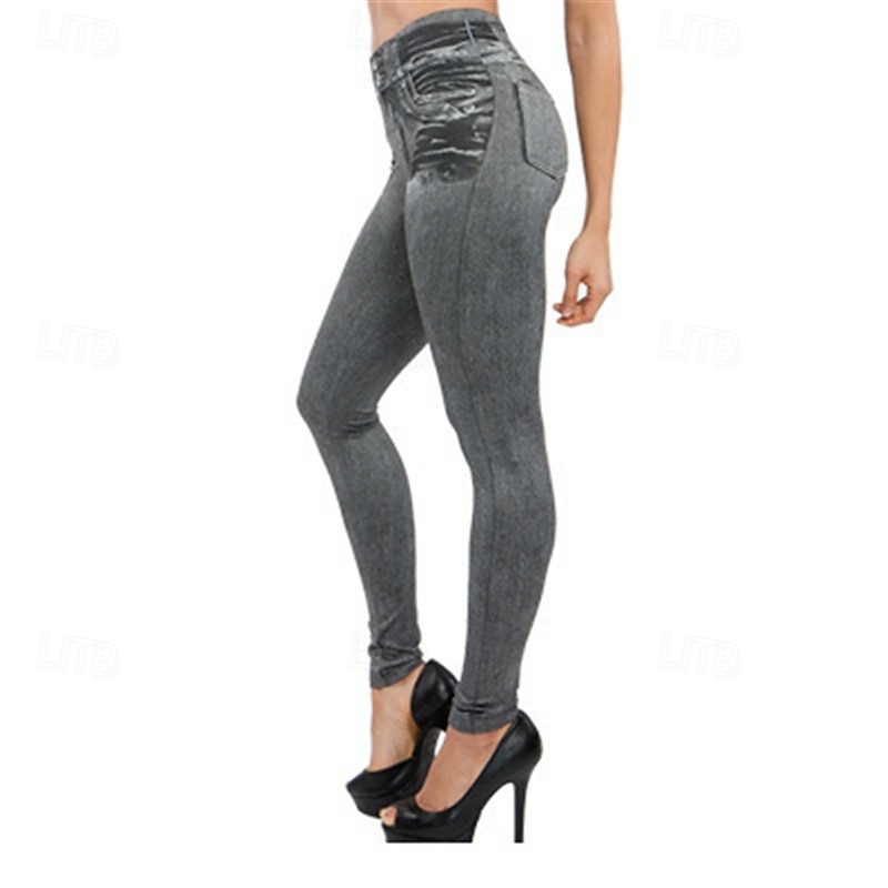 Women's Slacks Leggings Cozy Leggings Streetwear Casual Full Length Natural Plain Pocket Elastic Waist Comfy Daily Outdoor Vacation Black Blue Fall Regular Fit 2026 - $12.99 –P4