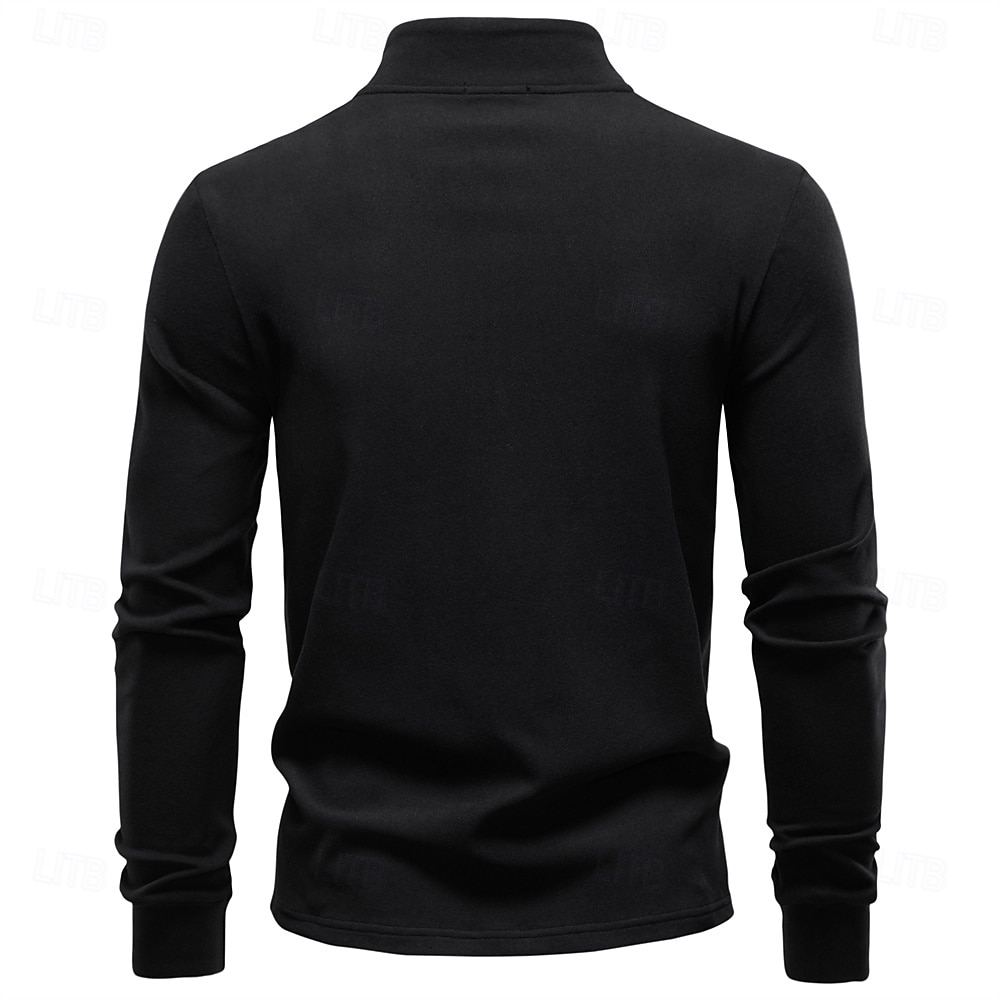 Per uomo Felpa con zip corta Nero Blu marino Blu Verde Cachi Collo Alto Semplice Lavoro Sport & Outdoor Casuale senza stampa Cool Casual Maglione Primavera Autunno Abbigliamento Felpe con cappuccio del 2026 a $26.99 –P27