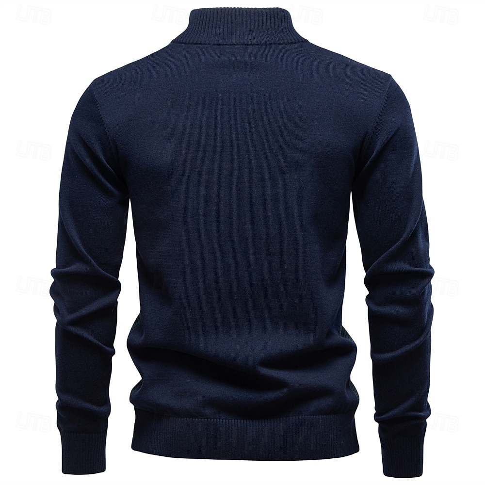 Herren Pullover Zopfmuster Stricken Normale Oberteile Halber Reißverschluss Farbblock Geometrisch Stehkragen Elegant Vintage Schule Urlaub Bekleidung Frühling Herbst Grün Armeegrün S M L 2026 - $53.99 –P2