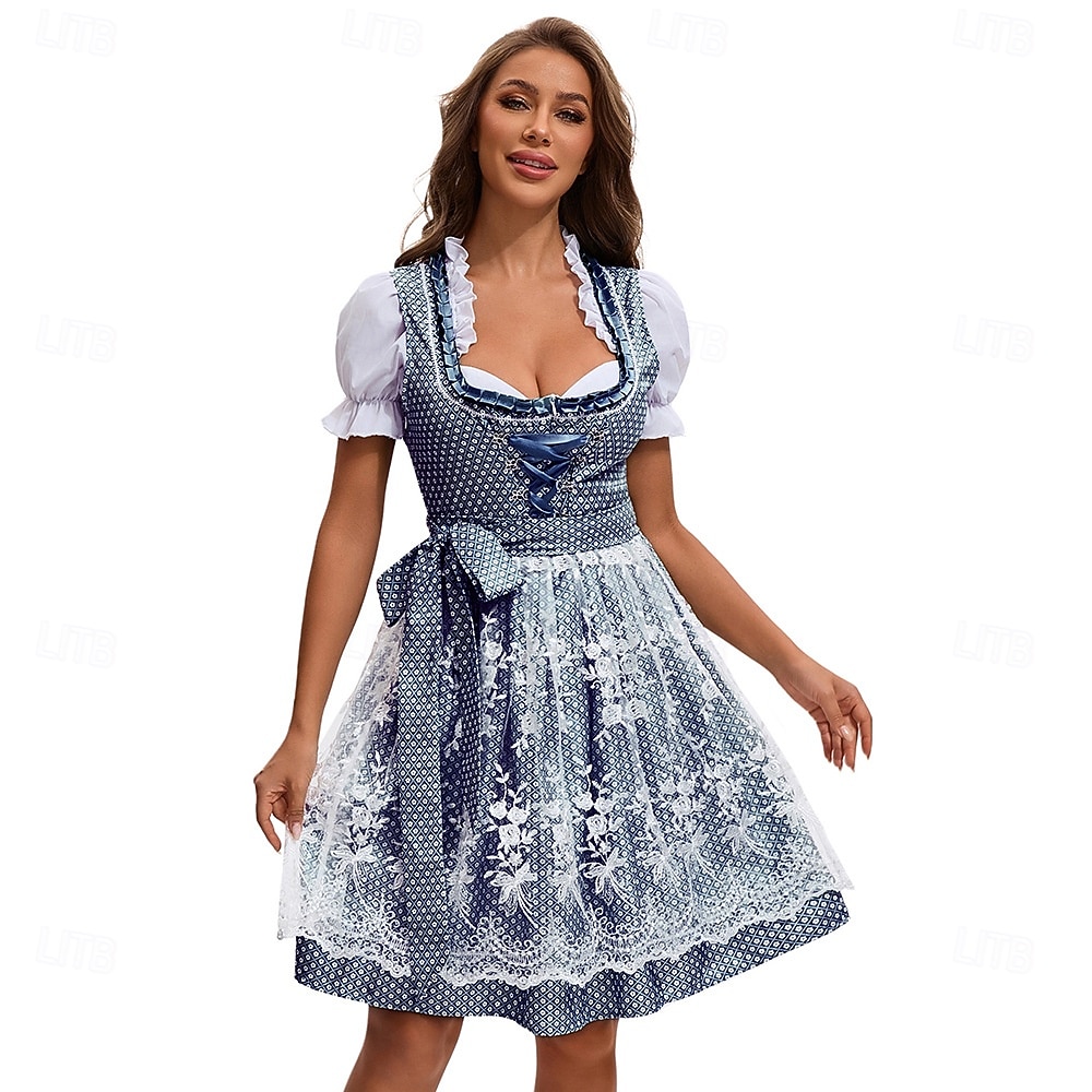 Mascarada Oktoberfest Vestidos Traje de cosplay Trachtenkleader Mucama Vestidos Alemán Munich prados Mujer Víspera de Todos los Santos Vestido Paño de estilo tradicional Blusa Vestido Delantal 2026 - $58.99 –P3