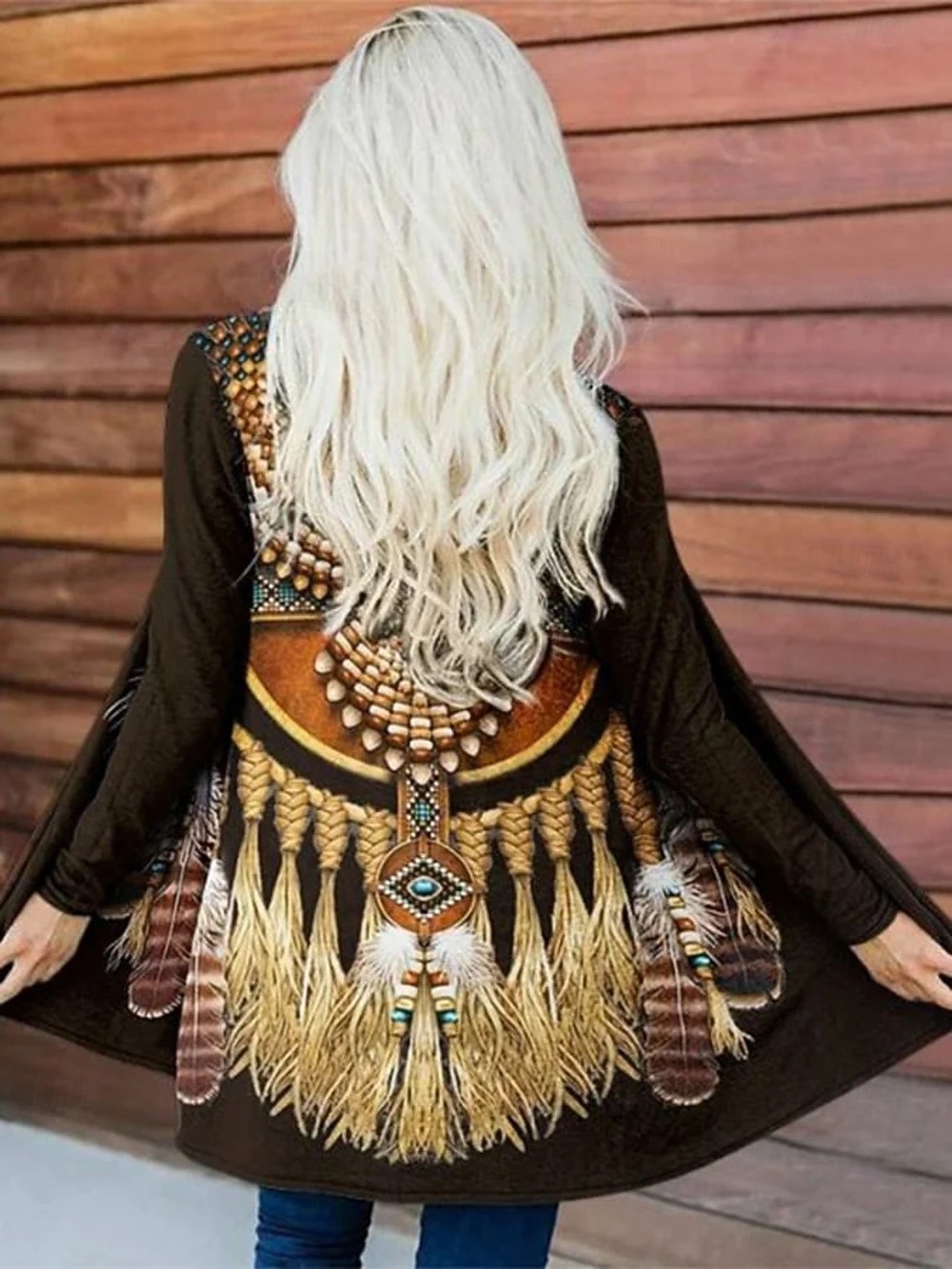 Femmes Veste Décontractée Chaud Confortable Ourlet irrégulier Élégant ancien Mode Moderne Animal Rue Occasionnel Athleisure Quotidien Long Sans Col Coupe Ample manche longue Vêtements d'extérieur de 2025 ? $23.99 –P1
