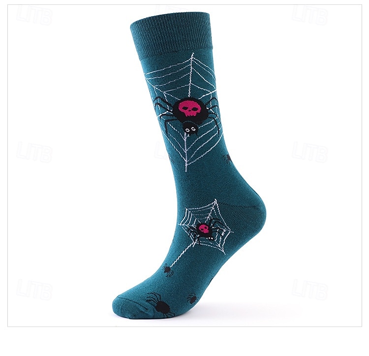 Calcetines largos de algodón de Halloween, calcetines con estampado de dibujos animados por encima de la pantorrilla para hombres y mujeres, medias deportivas hasta la rodilla resistentes a los olores 2025 - $7.99 –P4