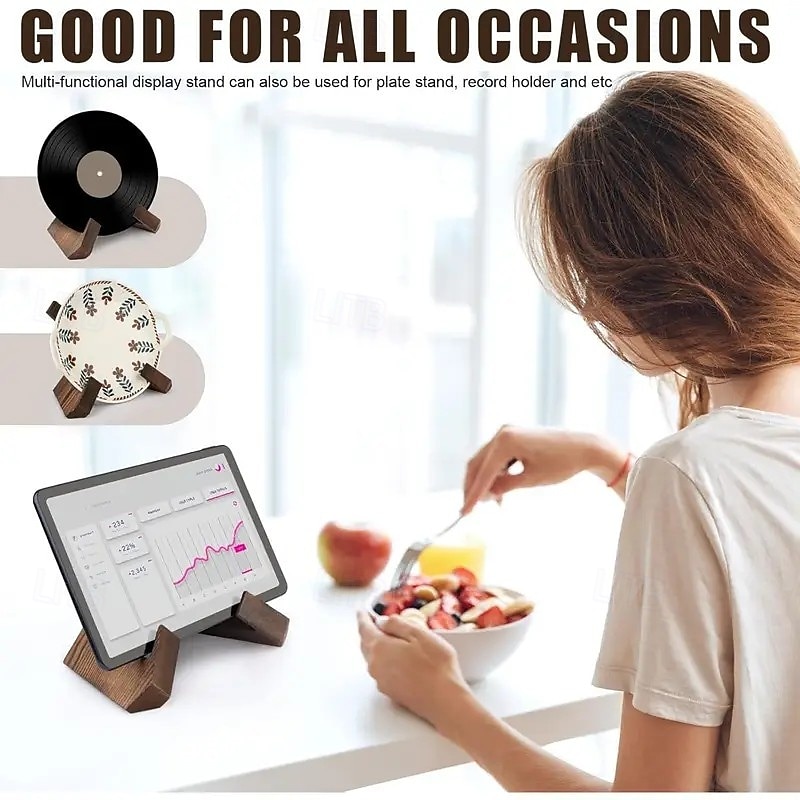 Porta ricettario da cucina in legno – porta ricettario rustico da banco con angolazione regolabile, robusto espositore in legno per libri di cucina, tablet e ricette – ideale per l'arredamento di del 2025 a $12.49 –P7