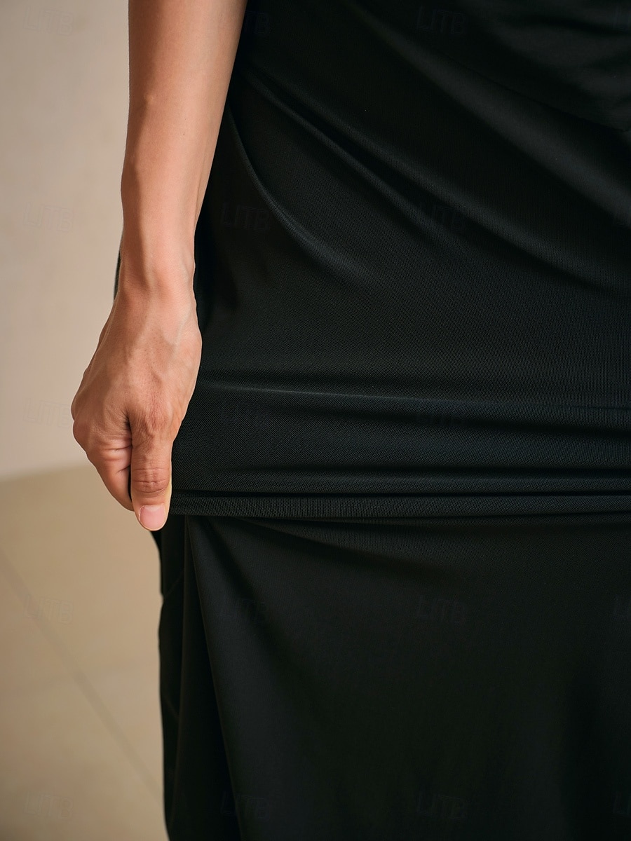 Femmes Robe maxi Robe fourreau Élégant Fête Anniversaire Fleuri Demi Manches Col en V Noir Été Printemps Automne de 2025 ? $129.99 –P4