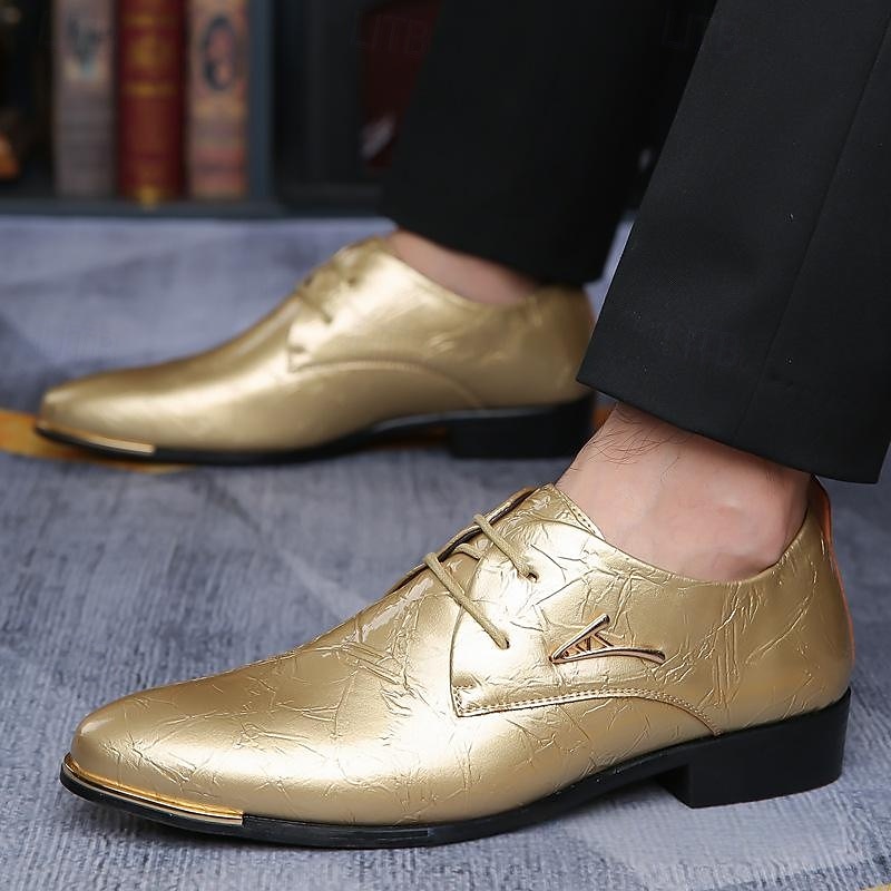 scarpe eleganti da uomo con lacci in vernice viola lucida – calzature formali audaci per feste e spettacoli teatrali del 2025 a $42.99 –P6