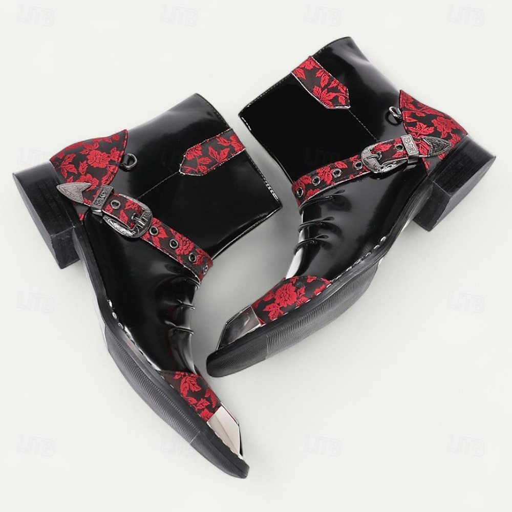 Pánské Boty Motorkářské boty Retro Chůze Kůže Italská celozrnná hovězí kůže Pohodlné Protiskluzové Teplý Do půli lýtek Zip Spona Černá Podzim Zima 2025 - $159.99 –P8