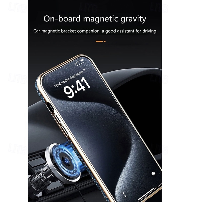 телефон Кейс для Назначение iPhone i16 15 14 Pro Max Plus 13 Pro Max Кейс на заднюю панель Поддержка беспроводной зарядки Блеск Блеск Блестящий Защита от удара Ретро ТПУ ПК 2026 - $21.99 –P8