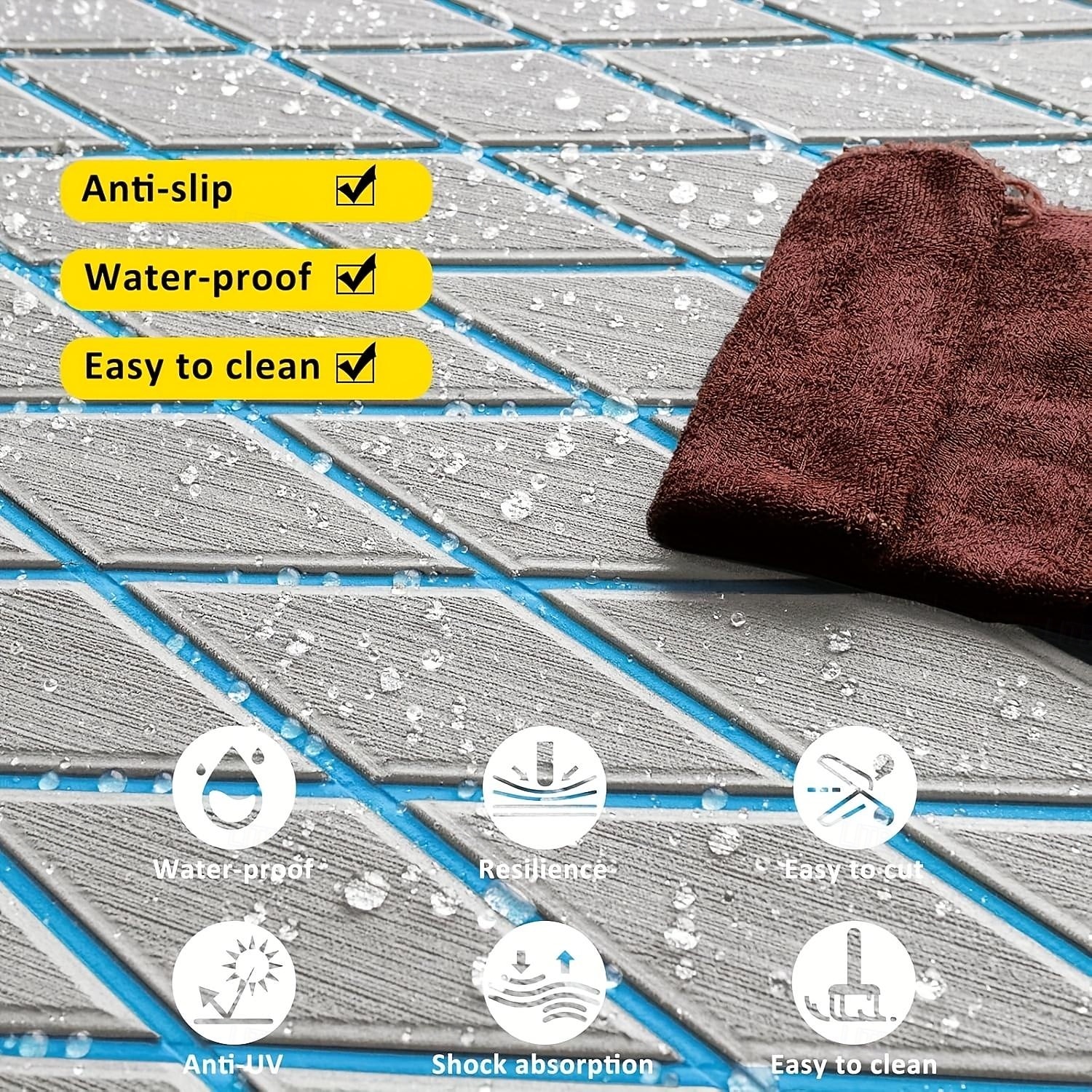 piso de espuma eva de alta qualidade para barcos - resistente a raios ultravioleta, antiderrapante, resistente à sujeira, fácil de limpar e instalar, perfeito para todos os tipos de barcos, proteção de 2025 por $51.99 –P2
