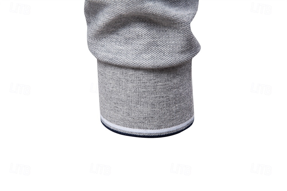Hombre Polo Trabajo Negocio Cuello Vuelto Manga Larga Ocio Cómodo Plano Bloque de Color Puro Todas las Temporadas Ajuste regular Rojo rubí Negro Blanco Azul Marino Oscuro Gris claro Verde Ejército 2026 - $22.99 –P26