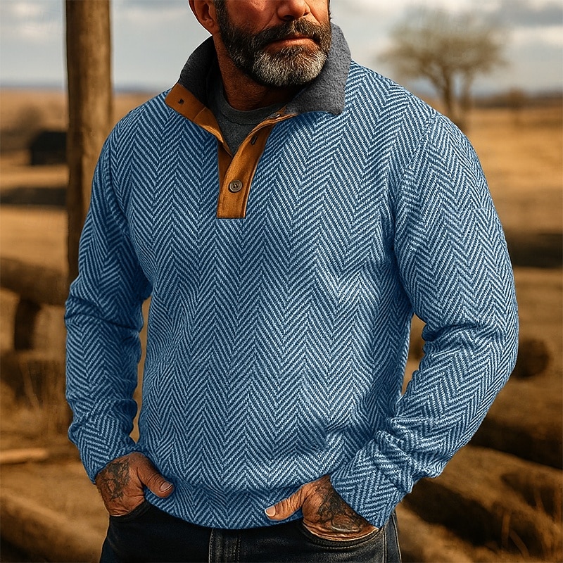 Per uomo Maglia Felpa con cappuccio Maglione Felpa con cappuccio abbottonata Nero Rosa Blu Verde Cachi Colletto Mao Semplice Testurizzato Sport & Outdoor Casuale Quotidiano Streetwear Cool del 2025 a $23.99 –P1