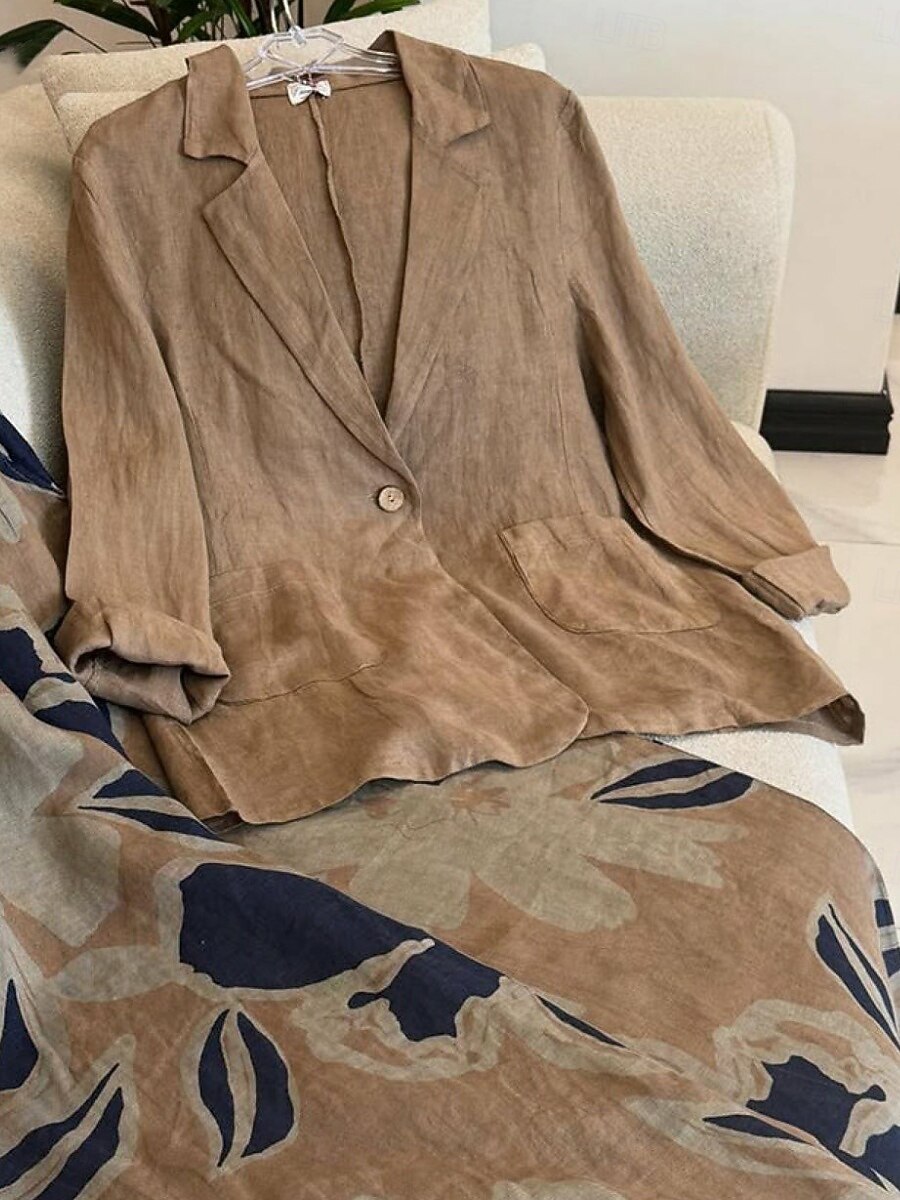 Femmes Blazer Confortable Respirant Avec Poches Boutons Mode Style OL Uni Extérieur Occasionnel Quotidien Simple Boutonnage Régulier Revers Coupe régulière manche longue Vêtements d'extérieur Bleu de 2025 ? $23.99 –P3