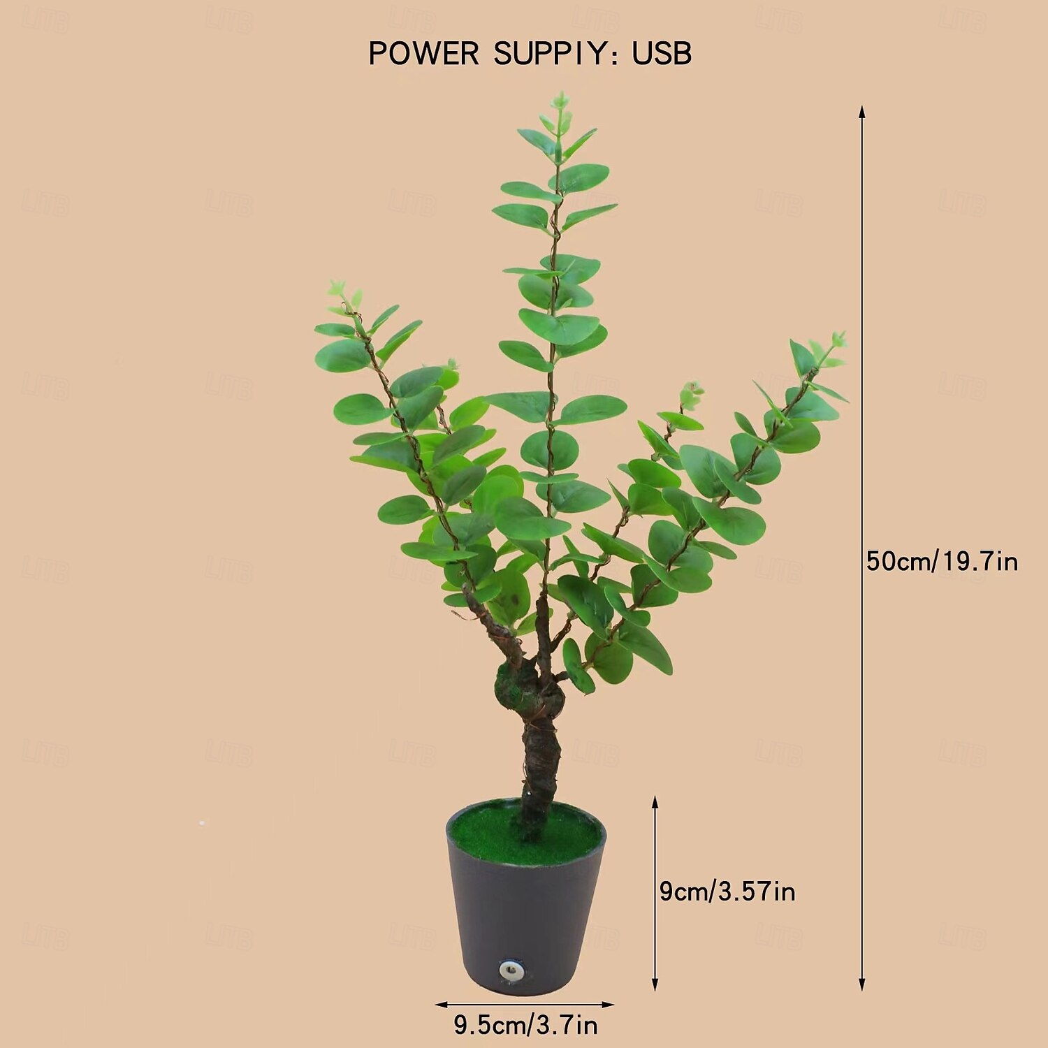 LED dekorativní stolní lampa, novinka, umělé rostliny, bonsaje, záře, roztomilé noční světlo do ložnice, kanceláře, obývacího pokoje, třpytivé noční lampičky s USB napájením pro přátele 2026 - $20.99 –P7