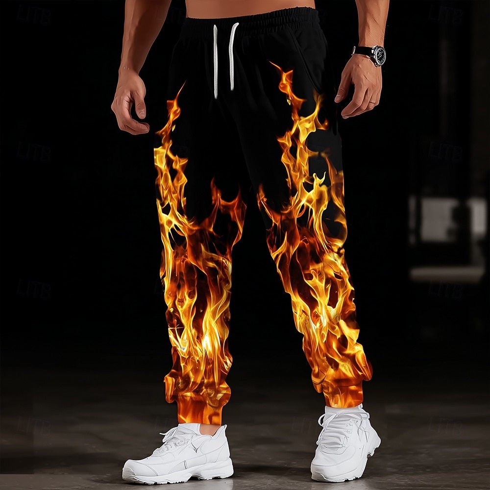 Męskie Wzór 3D Oświetlenie Płomień Spodnie dresowe Uprawiający jogging Spodnie Średni Talia Elastyczna talia ze sznurkiem Codzienny Jogging Streetwear Ćwiczyć Spodnie dresowe sportowe z kieszeniami 2026 - $24.99 –P1