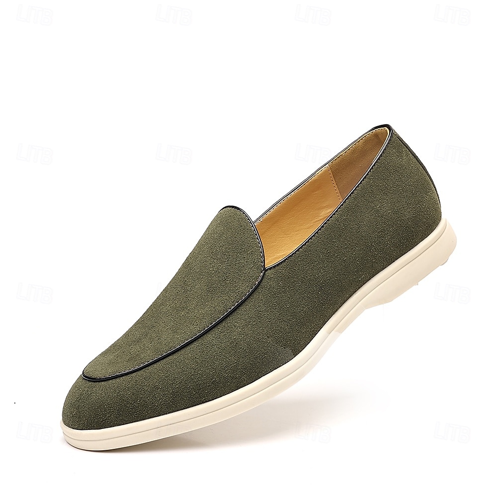 Mocasines sin cordones de ante color tostado para hombre: zapatos casuales livianos para uso diario en la oficina, para ir al trabajo y para el fin de semana. 2025 - $34.99 –P4