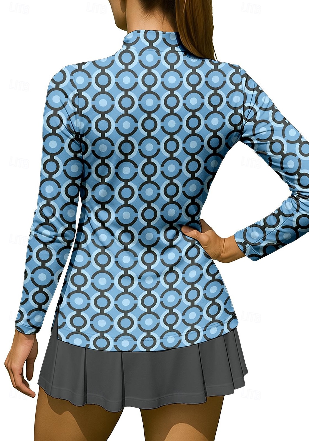 Femmes Géométrique Pois Chemise T-shirt de sport T-shirt POLO Chemise de tennis manche longue Fermeture éclair Floral UPF50+ Résistant aux UV Haute élasticité Évacuation de l'Humidité Respirant de 2026 ? $25.99 –P2