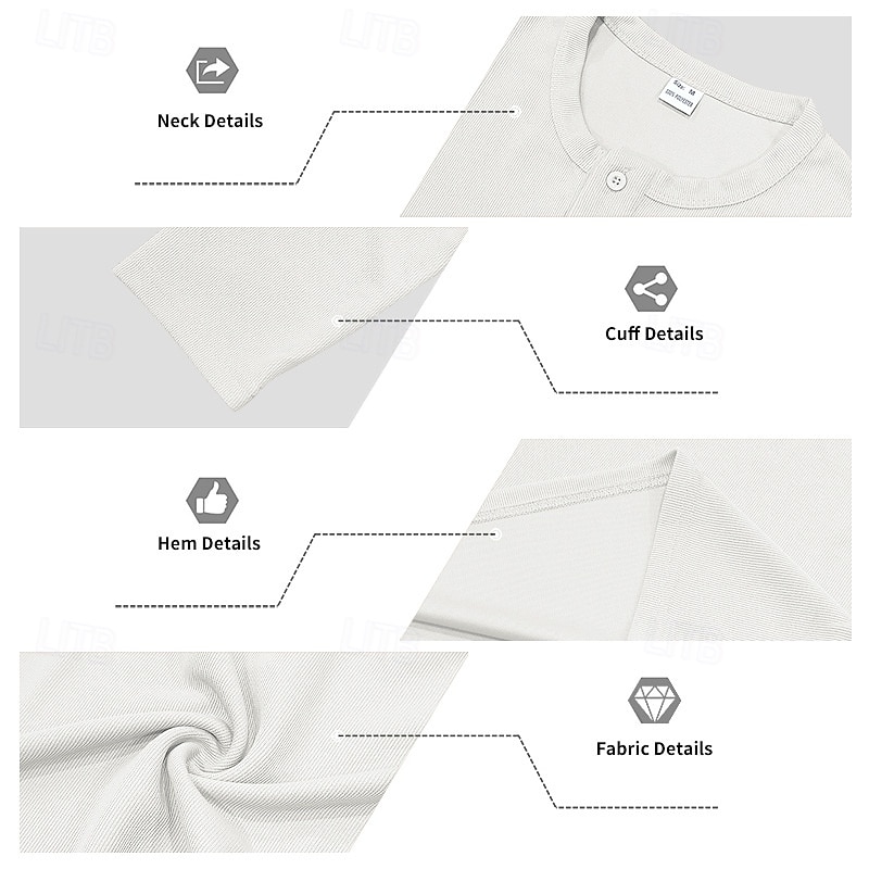 Homme T-shirt Chemise Henley Chemise à Manches Longues manche longue Henley Printemps Automne Uni Mode Designer Basique Boutons Vacances Rue Sortir Noir Blanche Kaki T-shirt haut de gamme pour homme de 2025 ? $18.99 –P6