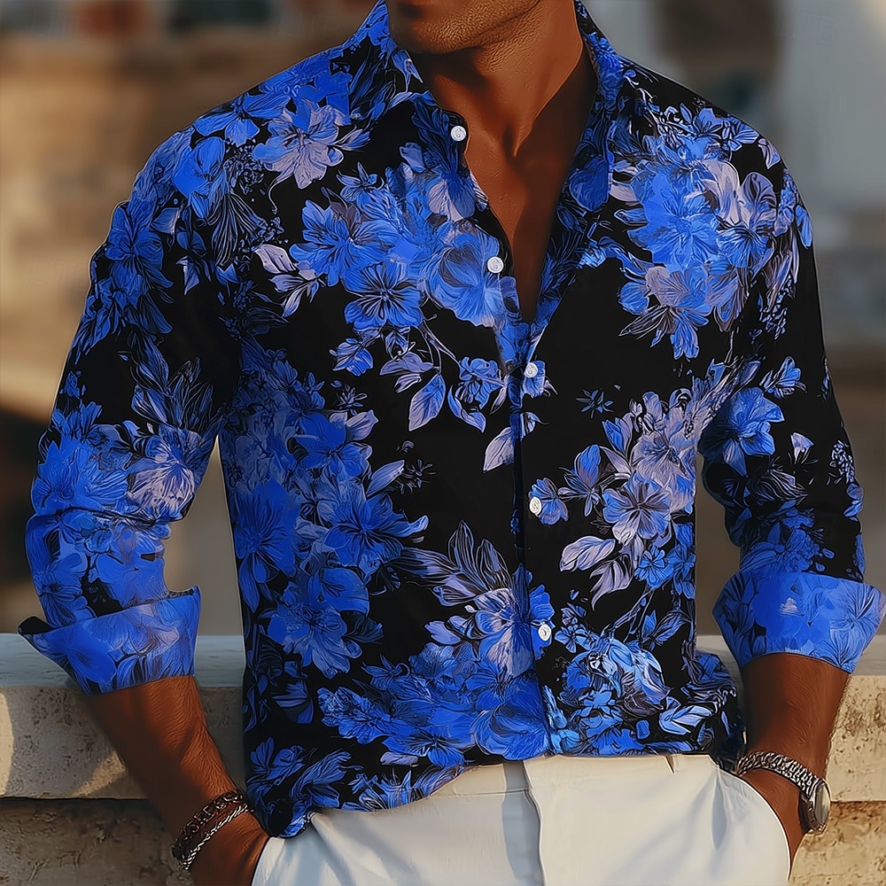 Per uomo Stampa Floreale Bagliore al neon Fiori Camicia Camicia con Bottoni Camicia casual Manica Lunga Hawaiano Vacanza Quotidiano Abbigliamento casual alla moda Estate Primavera Collo ripiegato del 2026 a $27.99 –P1
