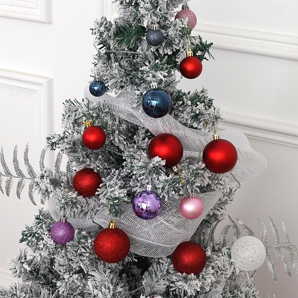 26 db-os karácsonyfa gömbdíszek, törésálló, függő dekorációs készlet karácsonyfára 4cm 5cm 6cm vegyes méretű színes ünnepi partidekoráció 2025 - $14.49 –P2