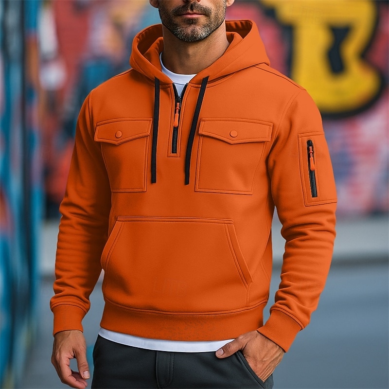 Per uomo Felpa con cappuccio Felpa con cappuccio a zip intera Felpa con cappuccio in pile Felpa con cappuccio tattica Nero Bianco Verde militare Rosso Borgogna Con Cappuccio Semplice Cerniera Tasca del 2025 a $27.99 –P11