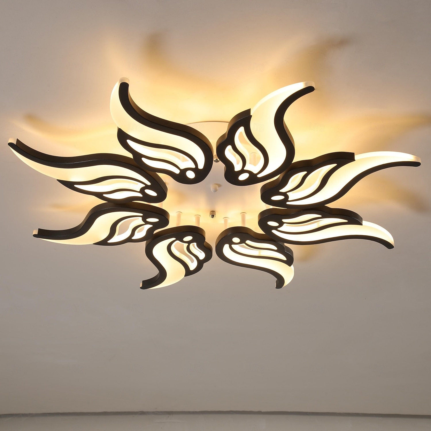 3-luz 5-luz 60/67/79/78/88/98 cm Regulável Design de Cluster Luzes de Tecto Metal Acrílico Multi Camadas Estilo Artístico Estilo Moderno Acabamentos Pintados Preto LED Moderno 110-120V 220-240V de 2025 por $103.99 –P8