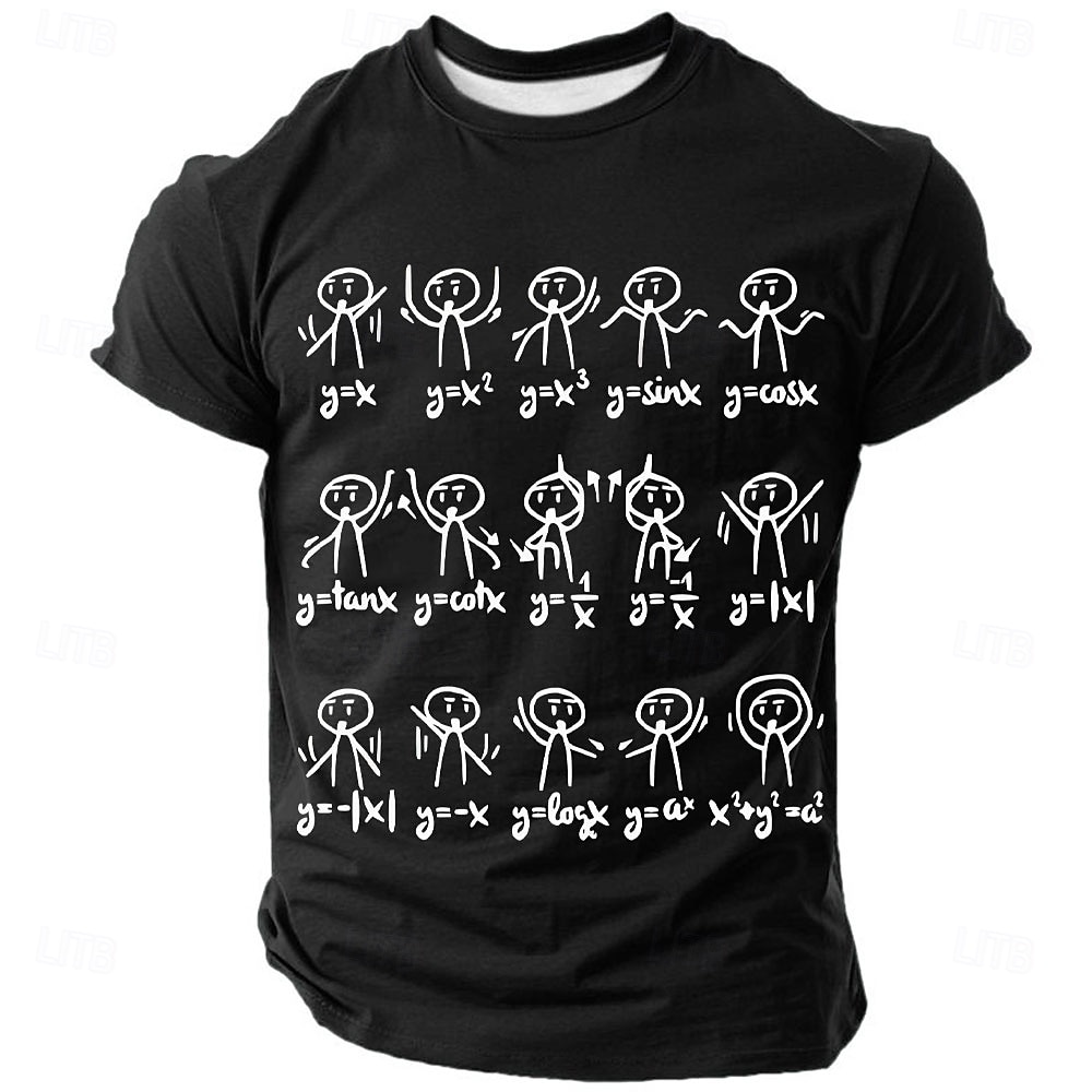 2025年 メンズ面白いグラフィックTシャツ数式とスティックフィギュアの数学グラフ | 科学ユーモアアパレル  コレクション – $17.99 –P1