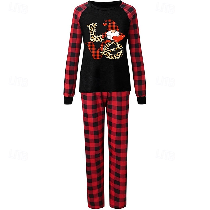 Olhar de família Pijamas Xadrez Padrão de natal Casa Patchwork Vermelho Manga Longa Ativo Roupas Combinando de 2025 por $16.99 –P2
