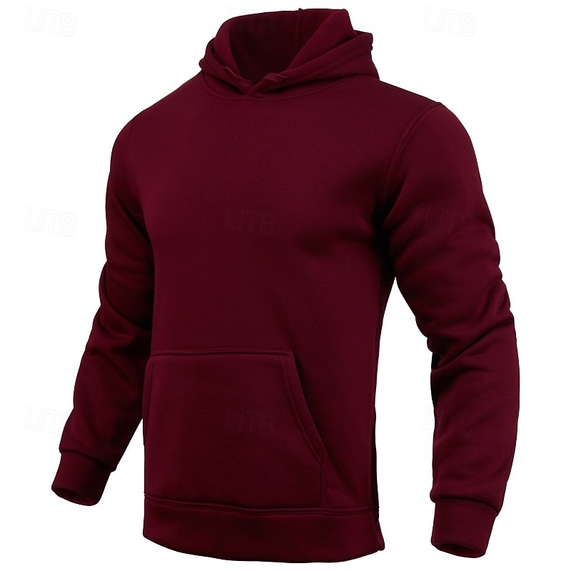 Per uomo Felpa con cappuccio Maglione Felpa con cappuccio in pile Felpa con cappuccio foderata in pile Nero Bianco Giallo Rosa Rosso Con Cappuccio Semplice Tasca Sport & Outdoor Casuale Quotidiano del 2025 a $17.99 –P12