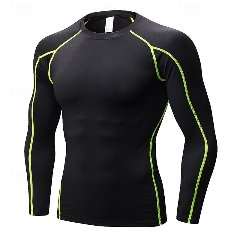 Per uomo Maglia a compressione Strato di base per l'allenamento T-shirt Fitness Manica Lunga Top Athleisure Autunno Asciugatura Rapida Palestra Pallacanestro Atletico abbigliamento sportivo del 2025 a $20.99 –P10