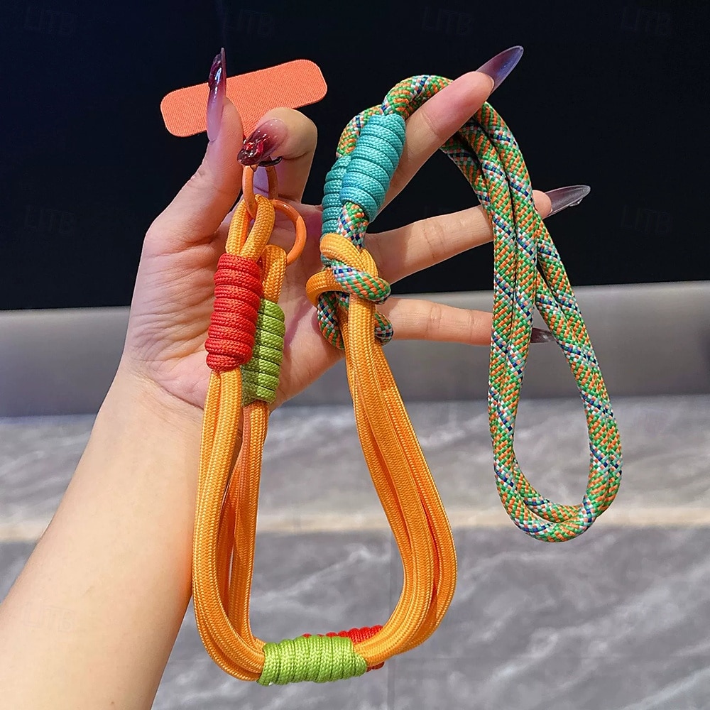 Nova corda longa, elegante e versátil para pendurar telefone, corda diagonal colorida com emenda dupla de dopamina, corda longa de emenda transversal de 2025 por $9.99 –P7