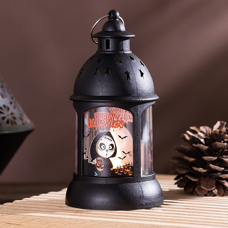 1 Stück 13,5 cm Halloween-Handlicht, Windlicht, elektronisches LED-Kerzenlicht in Form eines Hexenskelettgeistes, Innen- und Außenrestaurant-Treffen, Halloween-Dekorationslicht mit festlicher 2025 - $4.99 –P2
