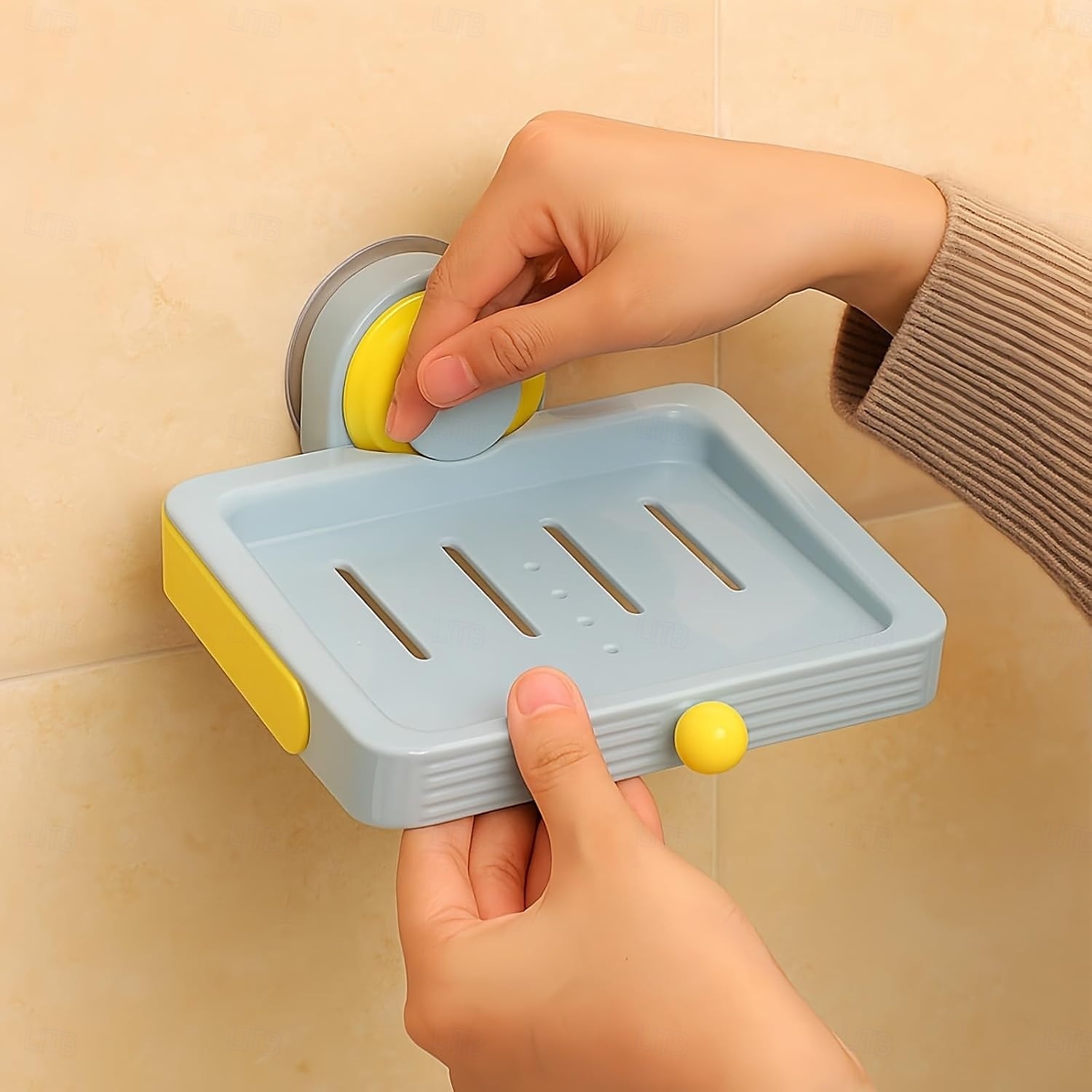 Wandgemonteerde zuignap roterende zeepbak met afvoer, niet-borende spons en zeeprek organizer, perfect voor douche, badkamer, bad en keukengootsteen 2025 - $13.99 –P10
