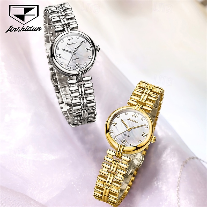 Nové módní a trendy dámské hodinky Golden Shield jsou importovaný stroj s diamanty zdobeným kalendářem, retro tenký model s malým ciferníkem, vodotěsné, ležérní a sportovní, dámské, obchodní. 2025 - $61.99 –P10