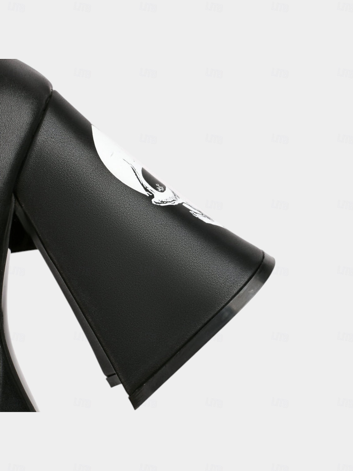 Γυναικεία μαύρα τακούνια πλατφόρμας Mary Jane με τύπωμα νεκροκεφαλής και αγκράφα με αστέρι – γοτθικά παπούτσια για το Halloween για πανκ μόδα, cosplay και θεματικές εκδηλώσεις 2025 - $64.99 –P6