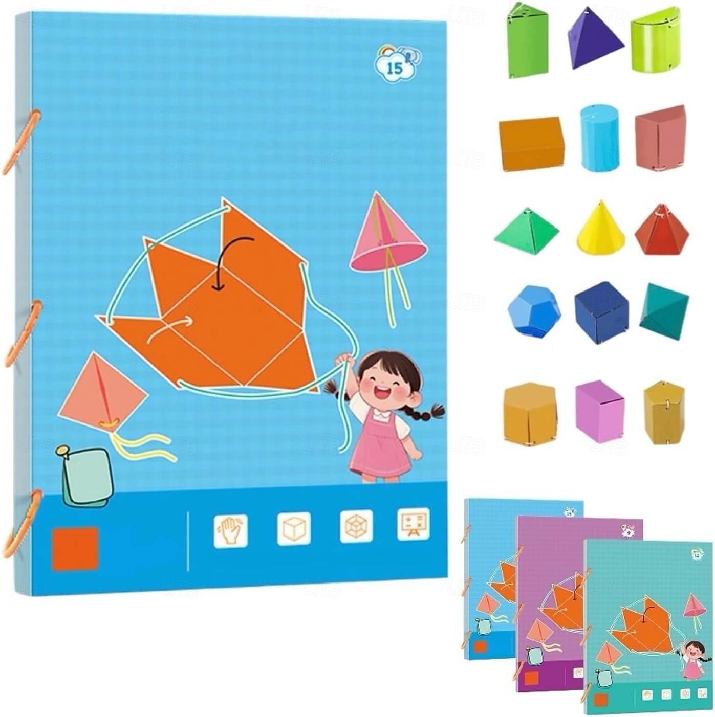 Pull String 3D Geometry Learning Book 9/12/15 Solids Geometric Models for Kids Teach Volume & Surface Area Formulas 2025 - $17.99 –P3